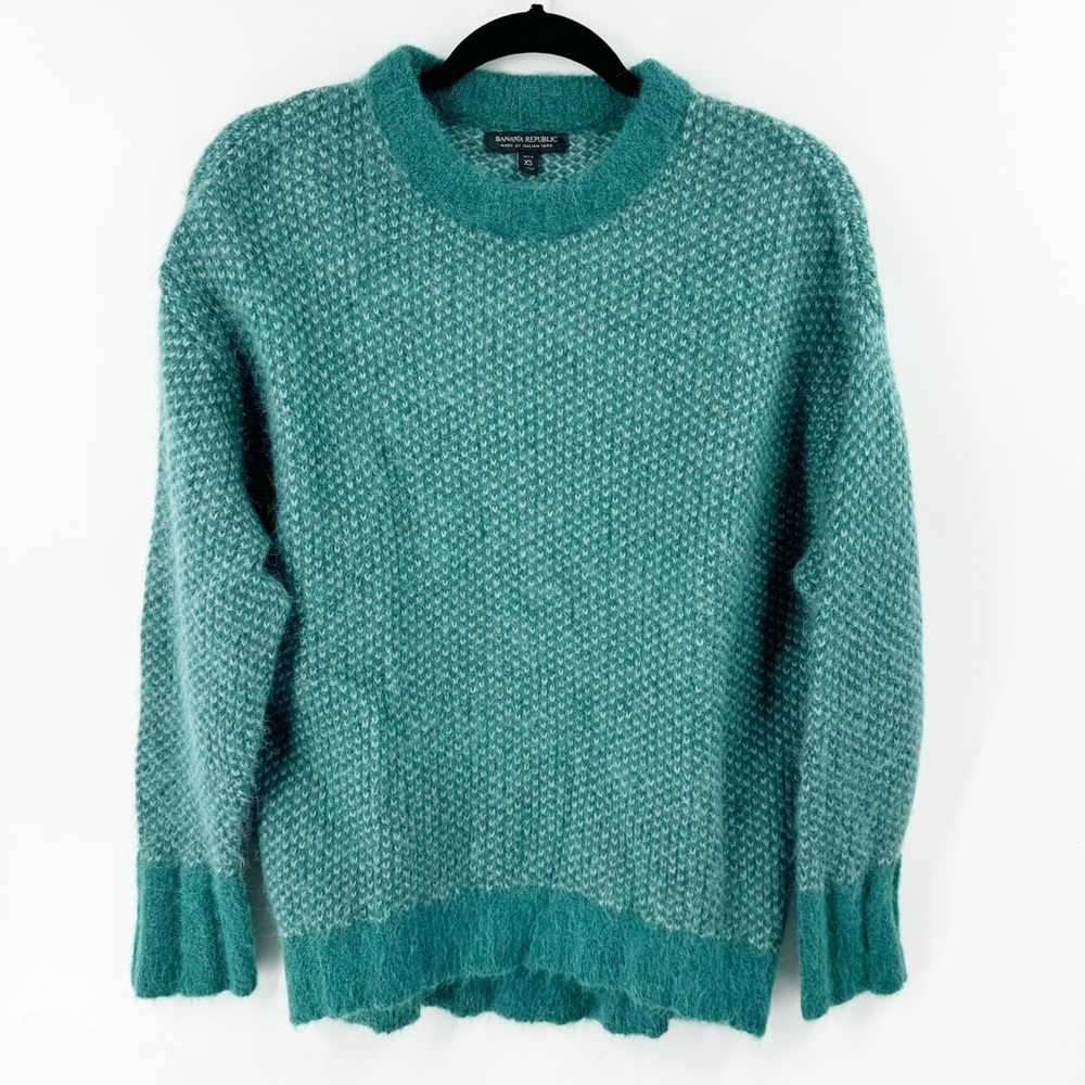 ✅ Banana Republic Oversized Alpaca Blend Sweater GREEN SIZE‎ X-SMALL PETITE
